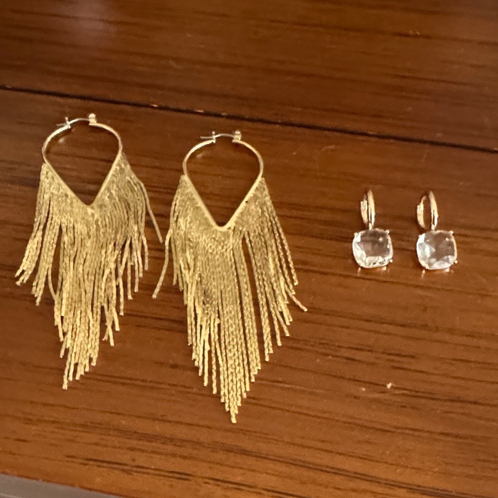 Chic Gold Fringe Earrings Set